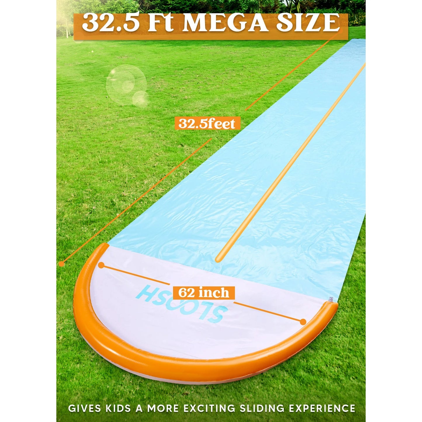 SYNCFUN 32.5ft Extra Long Water Slide and 2 Inflatable Boards, Water Slides Waterslide Slip with Sprinkler for Kids Adults Backyard, Summer Outdoor Water Toys