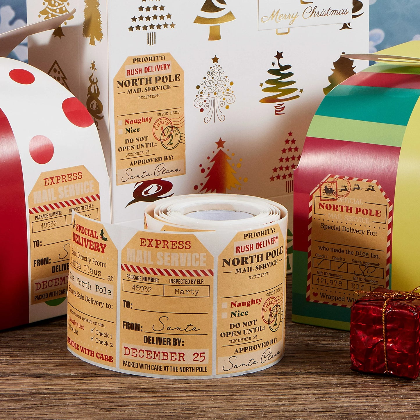 SYNCFUN Christmas Gift Tag Kraft Paper North Pole Style