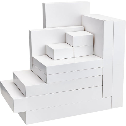 Joyfy 12 Pcs 17" Christmas Shirt Gift Boxes with Lid for Presents, 4 Assorted Size Robe Box for Clothes, Xmas Birthday Holiday Wedding Gift Wrapping Decor