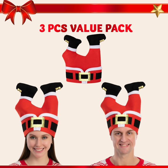 Joyfy 3 PCS Christmas Santa Hats, Novelty Adult Christmas Hats for Christmas Holiday Party Costume Favors Gifts Accessoriess