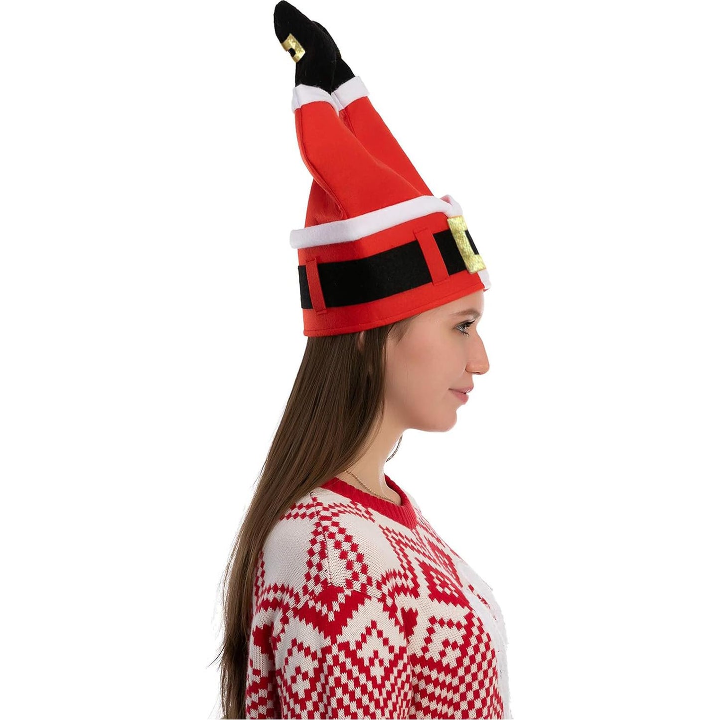 Joyfy 3 PCS Christmas Santa Hats, Novelty Adult Christmas Hats for Christmas Holiday Party Costume Favors Gifts Accessoriess