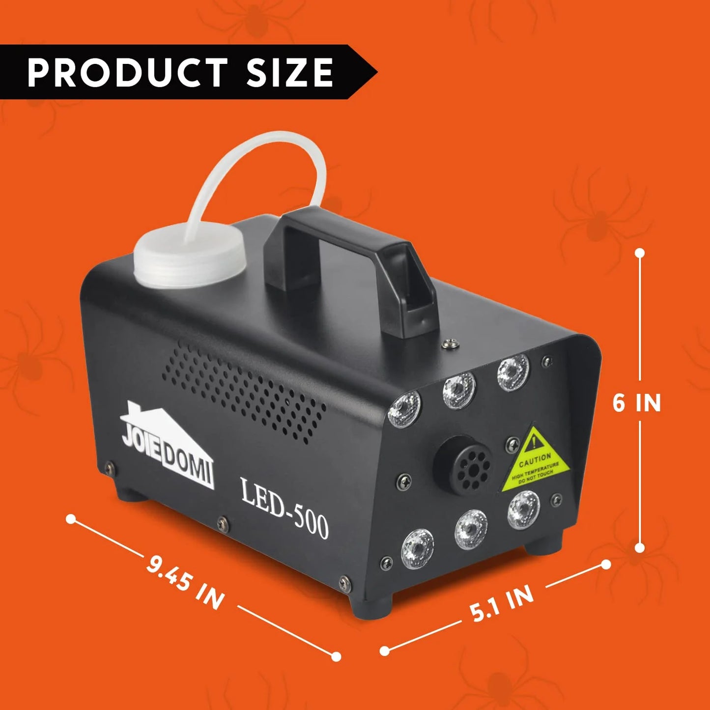 SYNCFUN Halloween Fog Machine,Outdoor Fog Machine with 6 Colorful LED Lights & Wireless Remote Control for Wedding,Halloween,Party and Indoor