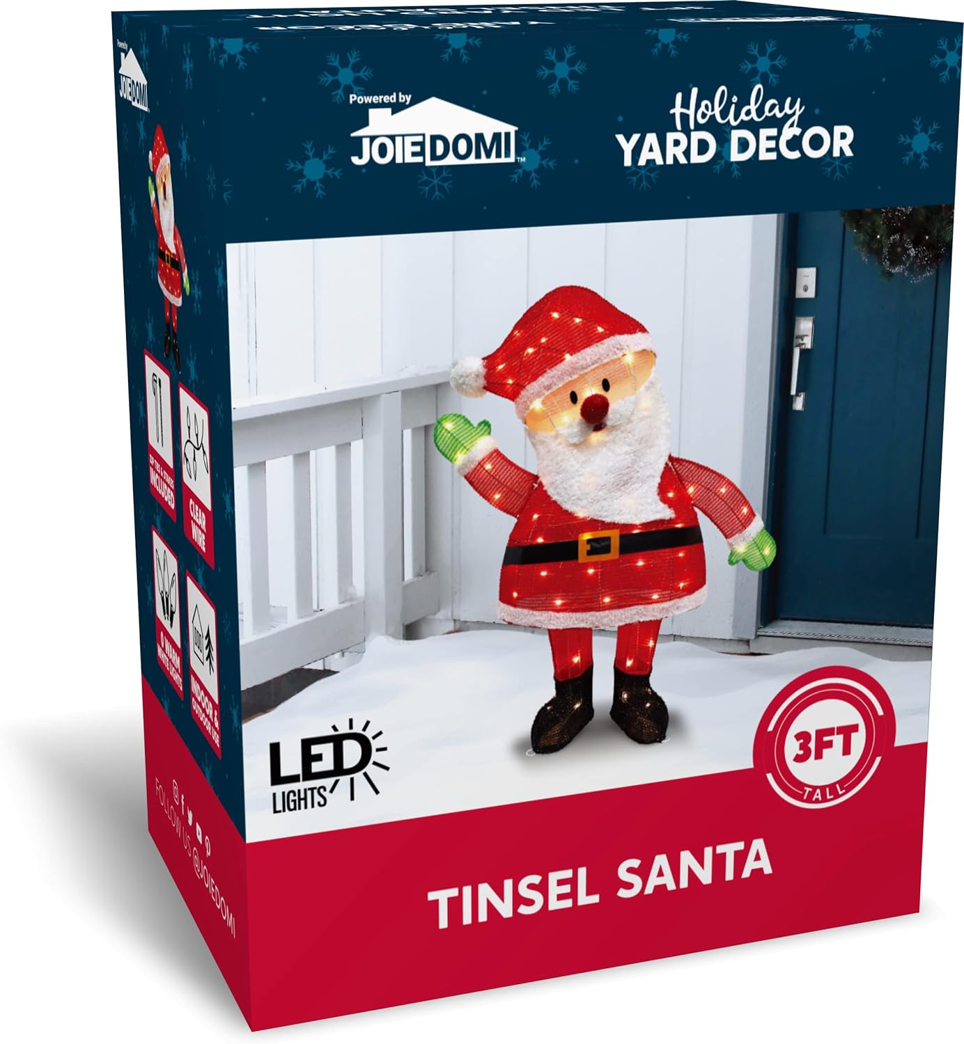 Syncfun 3 FT Santa Yard Light Christmas Outdoor Decorations,70 Pre-Lit LED Christmas Decorations,Christmas Yard Light with Stakes Decorations Outdoor Holiday Decor