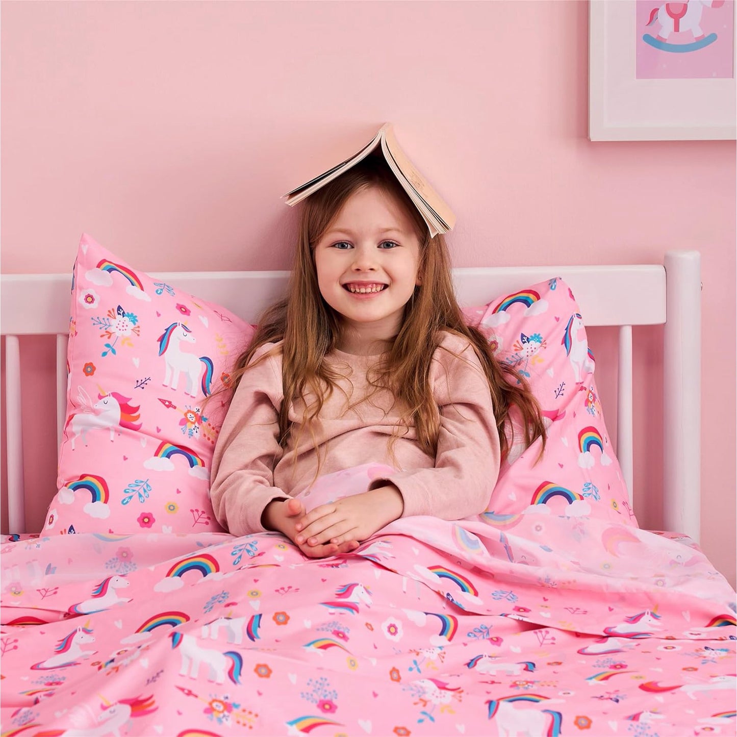 SYNCFUN 3 PCS Unicorn Kids Twin Sheet Set, Cozy Toddler Bedding Set - Soft Microfiber Bed Sheets - Fade Resistant Breathable for Boys Girls Teens