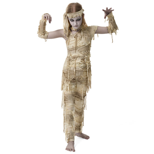 Joyfy Mystical Mummy Costume for Kids, Halloween Mummy Costume for Girls, Family Costume for Halloween Party Cosplay