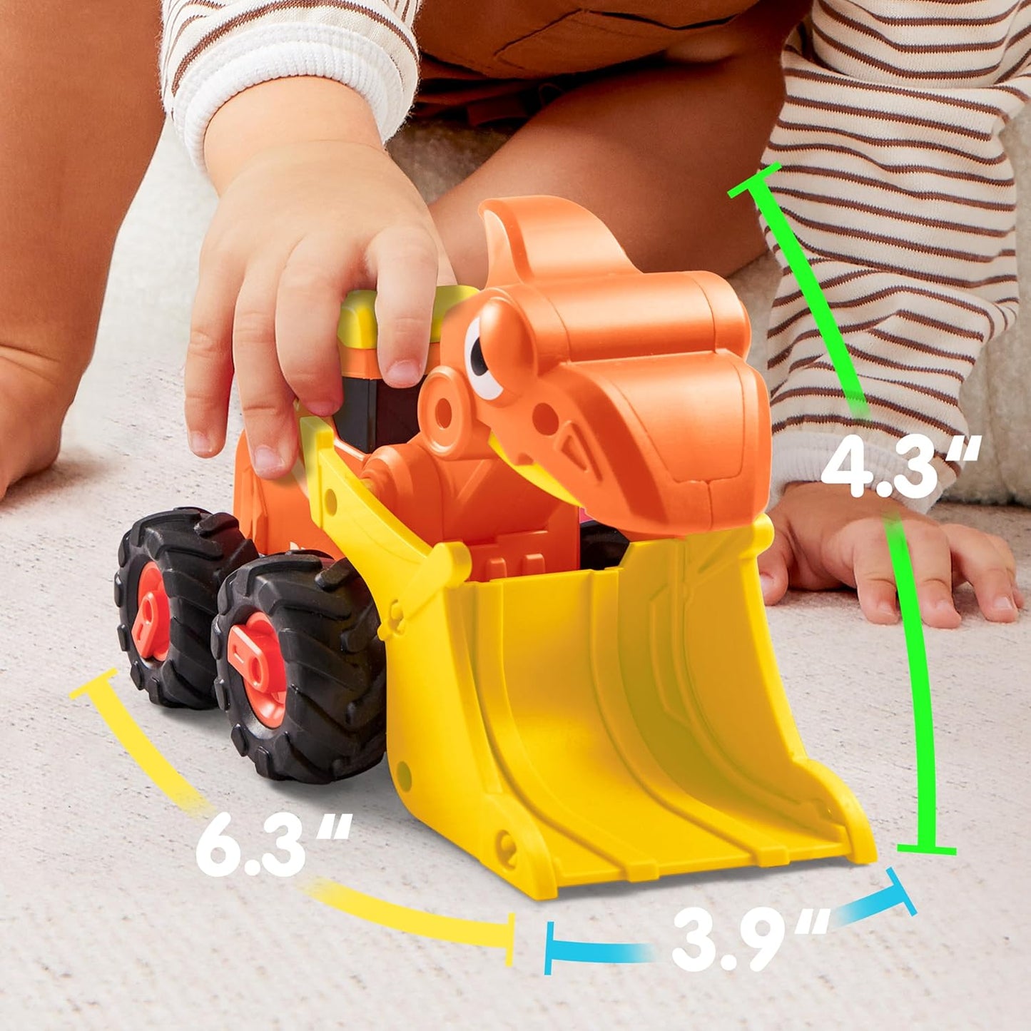 Syncfun 4Pack Dinosaur Construction Vehicles Set, Baby Toy Cars for Toddlers, Car Toys for 1 2 3 Year Old Boys Girls Kids, Best Birthday Gifts for Toddler