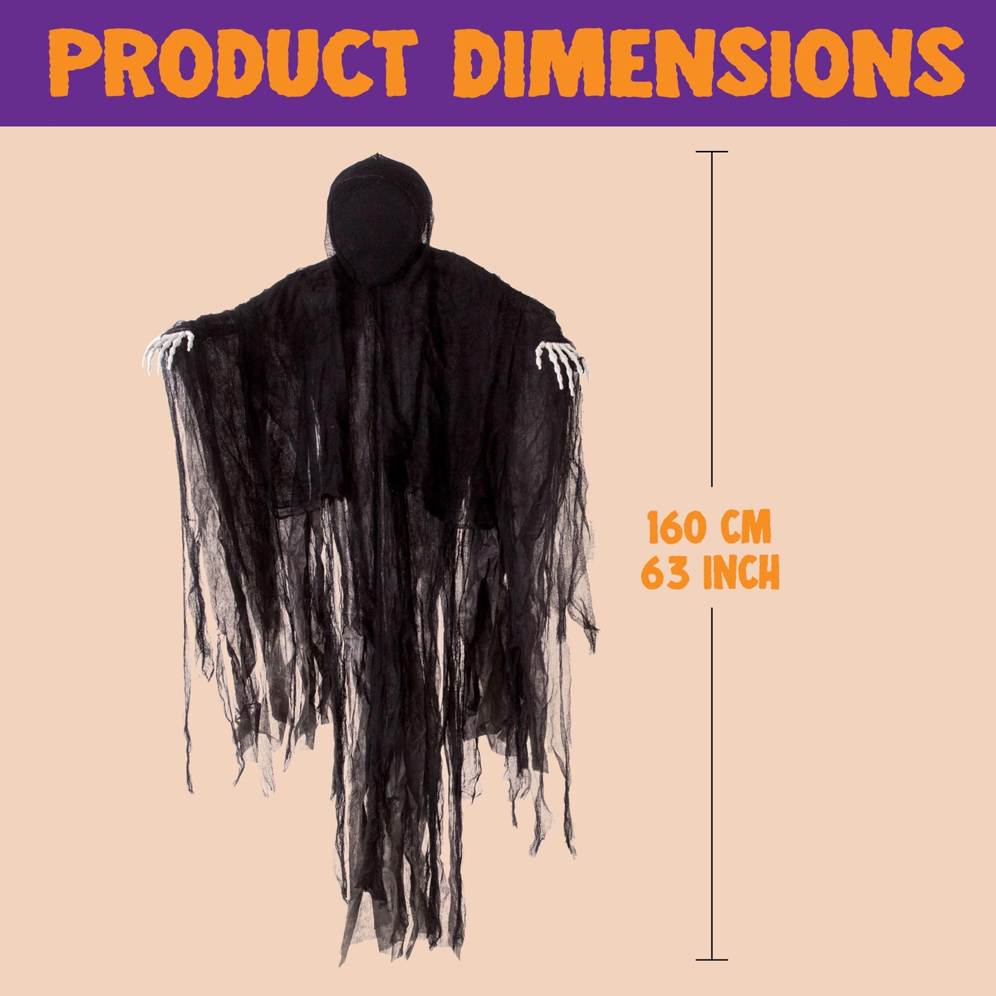 Joyfy 63 Inch Halloween Hanging Ghosts,Scary Ghosts Grim Reapers Decorations for Halloween Hanging Decorations Indoor Outdoor Yard Home Decorations