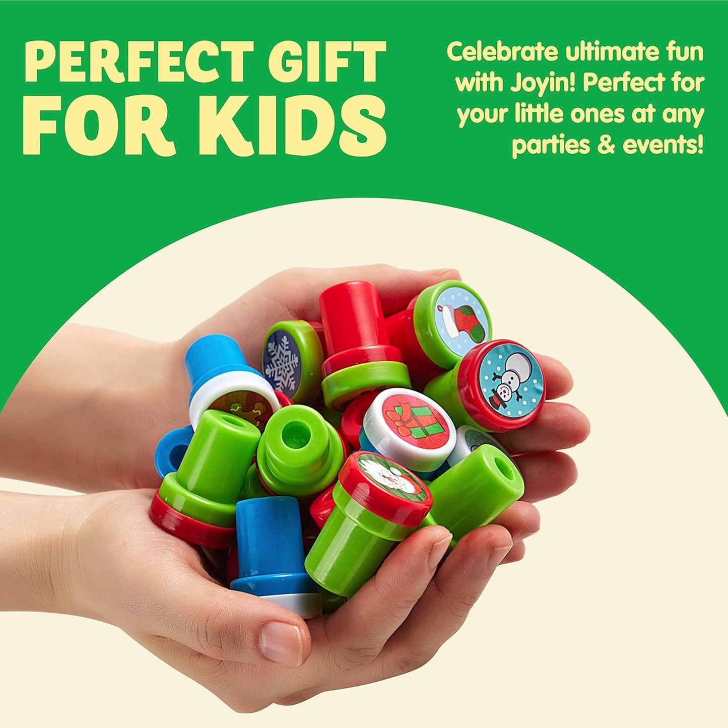 Joyfy 48 Pcs Christmas Assorted Stamps for Kids, Self-Ink Stampers (12 Different Designs, Plastic Stamps) for Christmas Party Favors, Stocking Stuffers, Kids Crafts, School Prizes and Goodies