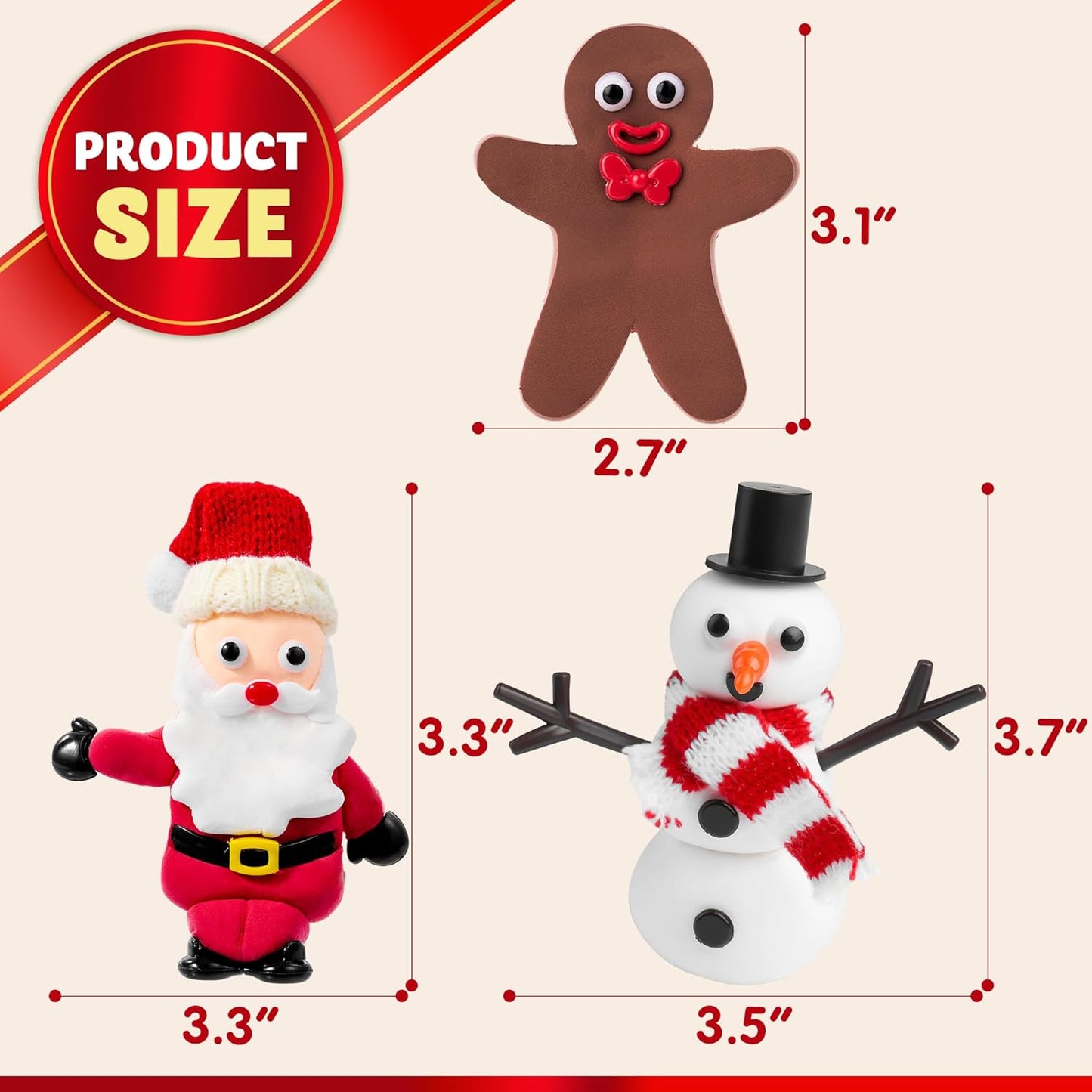 SYNCFUN 3 PCS Christmas Craft Kit, Christmas Snowman, Santa Claus and Gingerbread Man Craft Kit for Kids Xmas DIY Gifts, Arts and Craft Activities