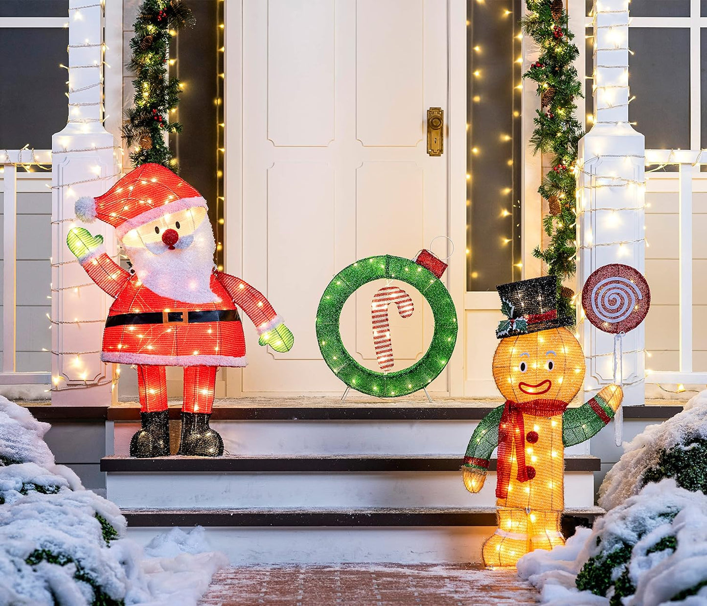 Syncfun 2 FT Candy Cane Yard Light Christmas Outdoor Decorations,30 LED Christmas Decorations,Christmas Yard Light with Stakes Decorations Outdoor Holiday Decor
