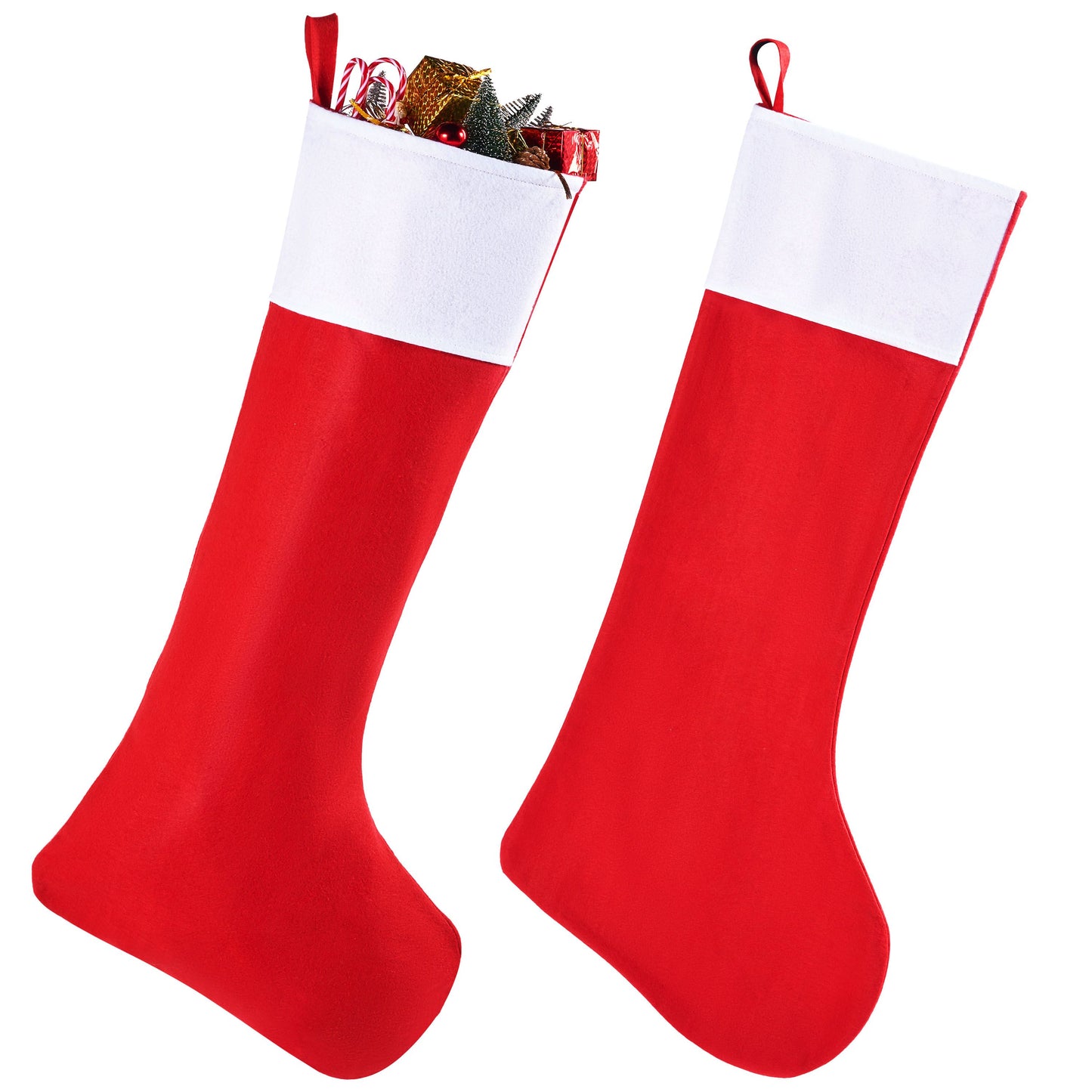 Joyfy 2 Pcs 38" Jumbo Felt Christmas Stockings, Giant Christmas Stocking Large Christmas Stocking for Family Holiday Season Decorations