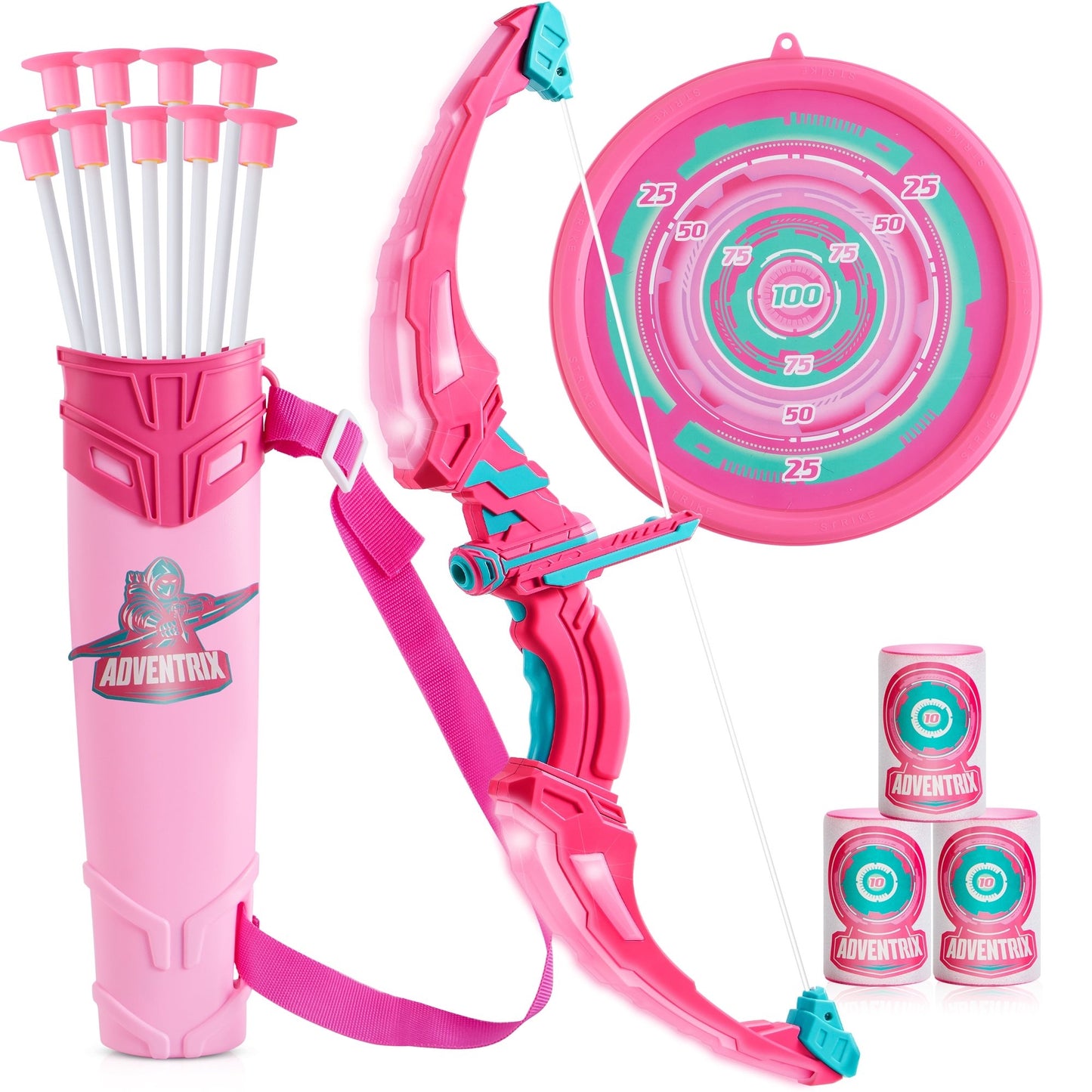 Joyfy Kids Archery Bow and Arrow Toy Set with LED, Archery Toy Set for girl Outdoor Play