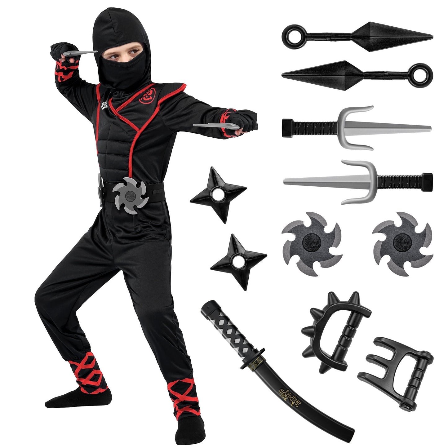 Joyfy Ninja Costume for Boys Halloween Fancy Dress Costume for Kids Age 3 & up