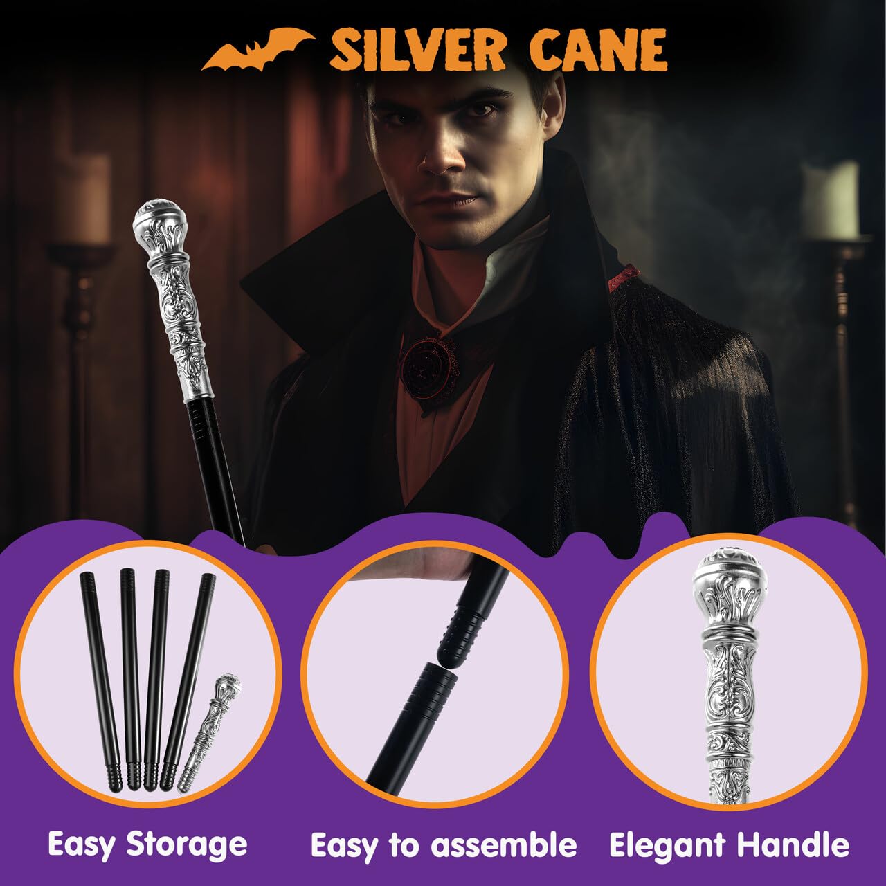 SYNCFUN 58 Inch Halloween Staff Costumes Walking Canes Walking Stick for Egyptian Costume Photo Prop Accessory Decorations,Halloween Dress Up Parties