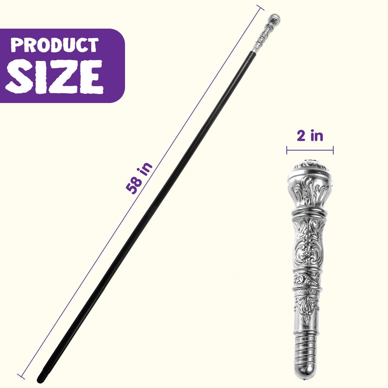 SYNCFUN 58 Inch Halloween Staff Costumes Walking Canes Walking Stick for Egyptian Costume Photo Prop Accessory Decorations,Halloween Dress Up Parties