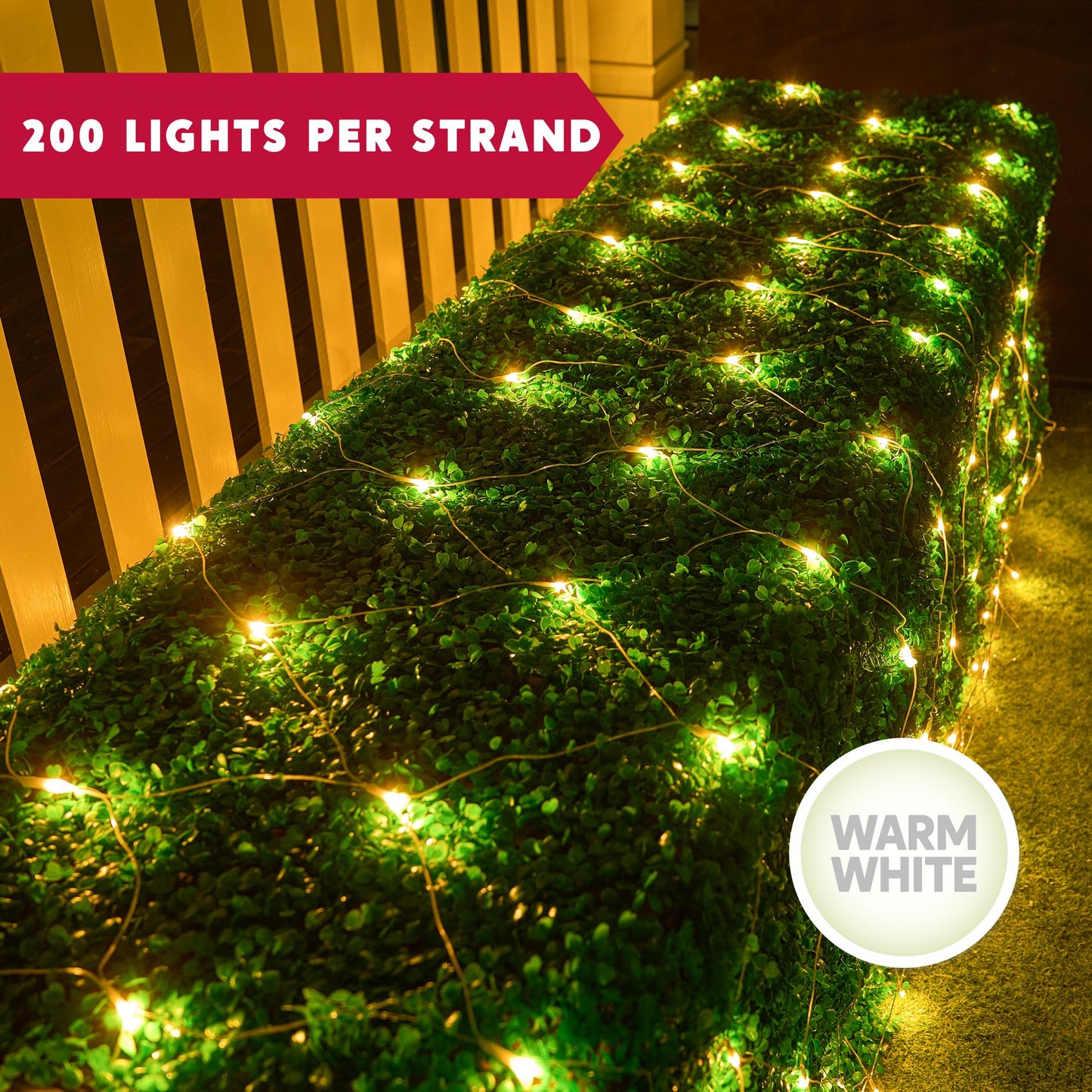Joyfy 200 Christmas Net Lights for Bushes,6.5 x 10 ft Warm White Incandescent Christmas Lights Net Lights Outdoor Mesh Lights for Bushes Garden Party Xmas Tree Decoration
