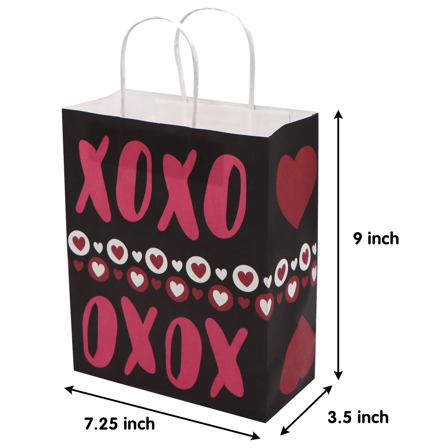24 Pcs Valentine's Day Paper Gift Bags with Handle, Paper Wrapping Kraft Bags for Funny Gift Giving Novelty Gift Exchange Gift Wrapping Valentines Gift Bags Party Favors
