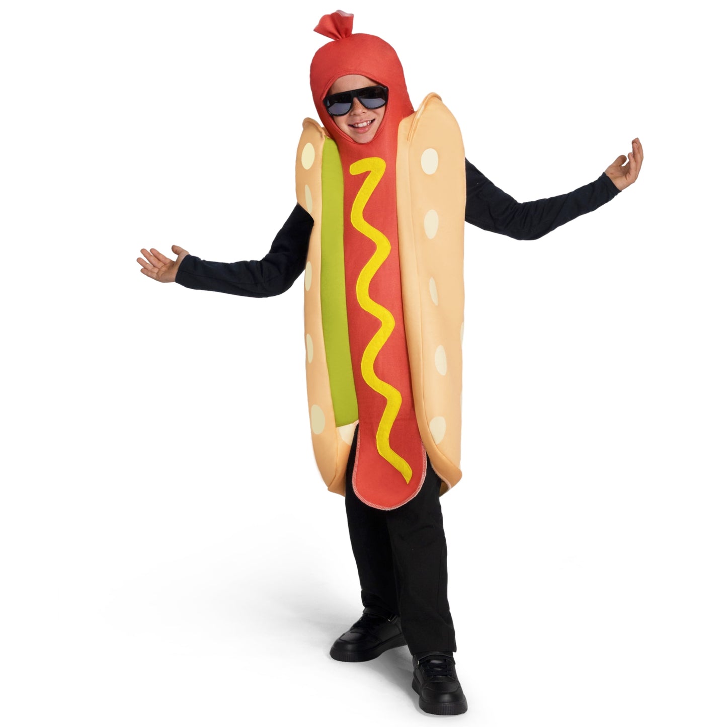 Joyfy Hot Dogs Costume for Kids, Unisex Food Funny Costume Suit for Child Teens Halloween Dress up Cosplay Party