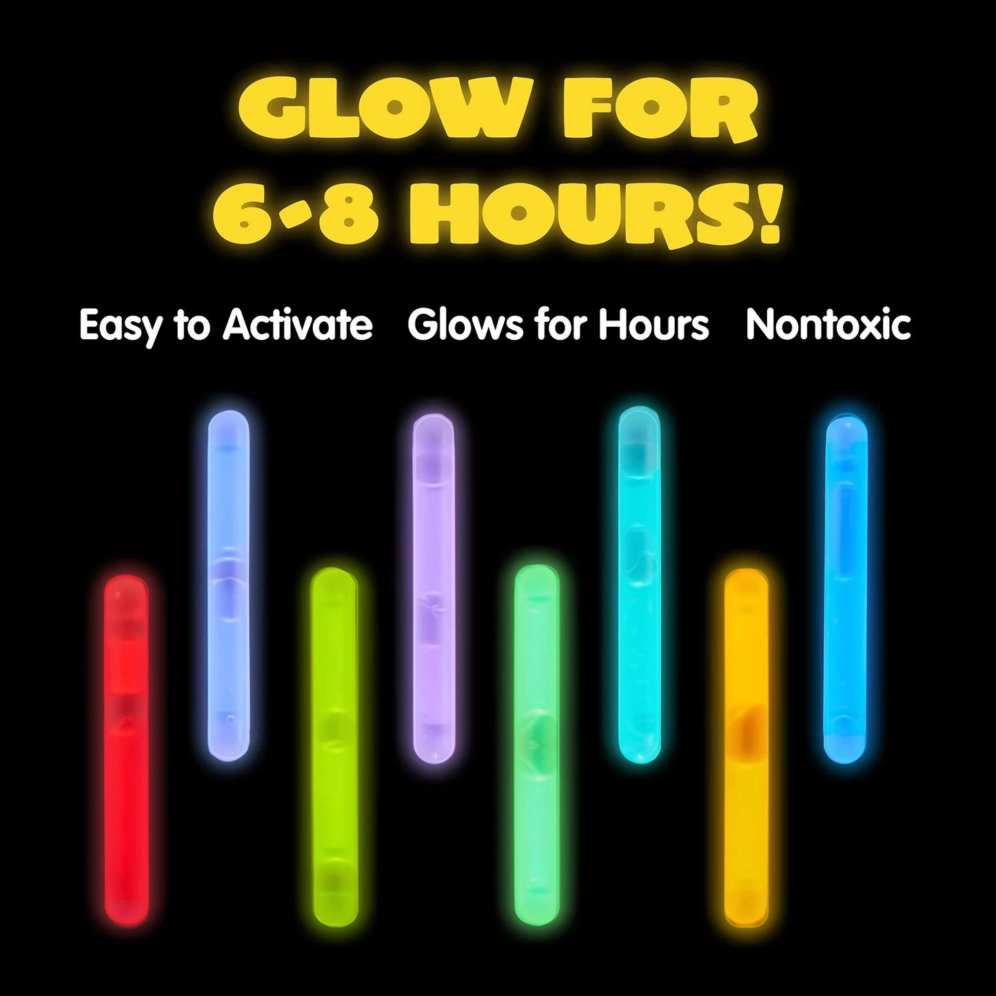 SYNCFUN 200 Pcs Mini Glow Sticks Bulk with 8 Colors for Party Supplies, Glow-in-The-Dark, Easter Basket Stuffers Party Favor