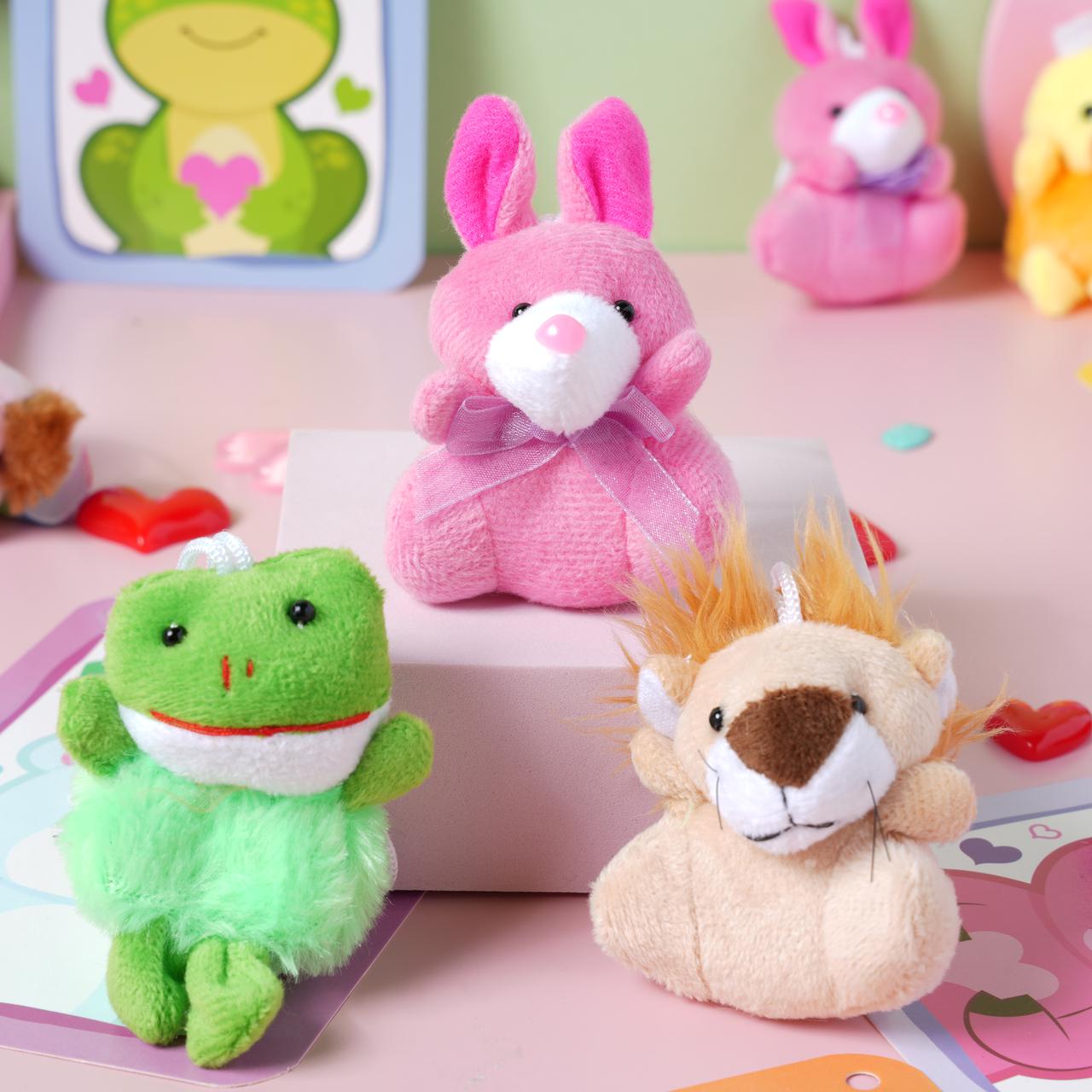 28 pieces, Valentine's Day Mini Stuffed Animals with Cards
