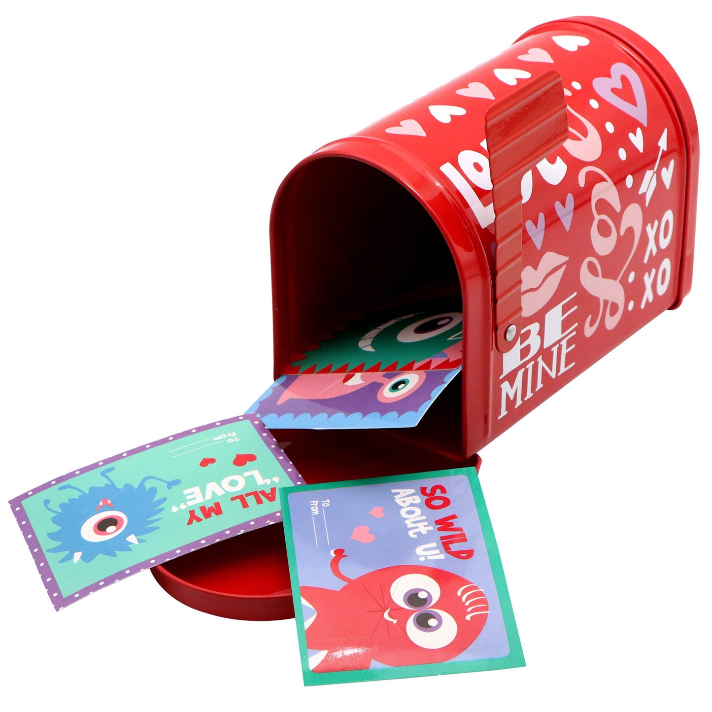 3 Packs Valentine Tin Mailbox for Valentine Party Favors, Classroom Prize Supplies, Valentine’s Greeting Cards, Valentine Exchange Gifts