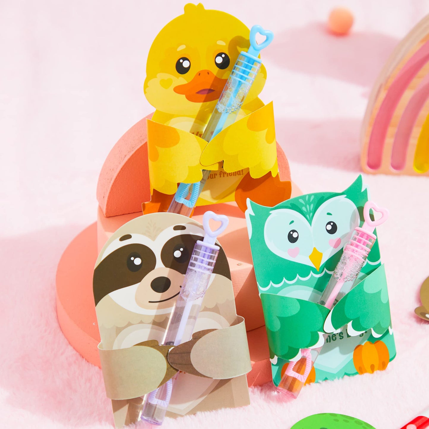 36 Pcs Valentines Day Gifts Cards with Animal Designs,Valentine’s Greeting Cards Candy Holder Cards for Kids, Valentine Classroom Exchange Cards Party Favors (Cards only)