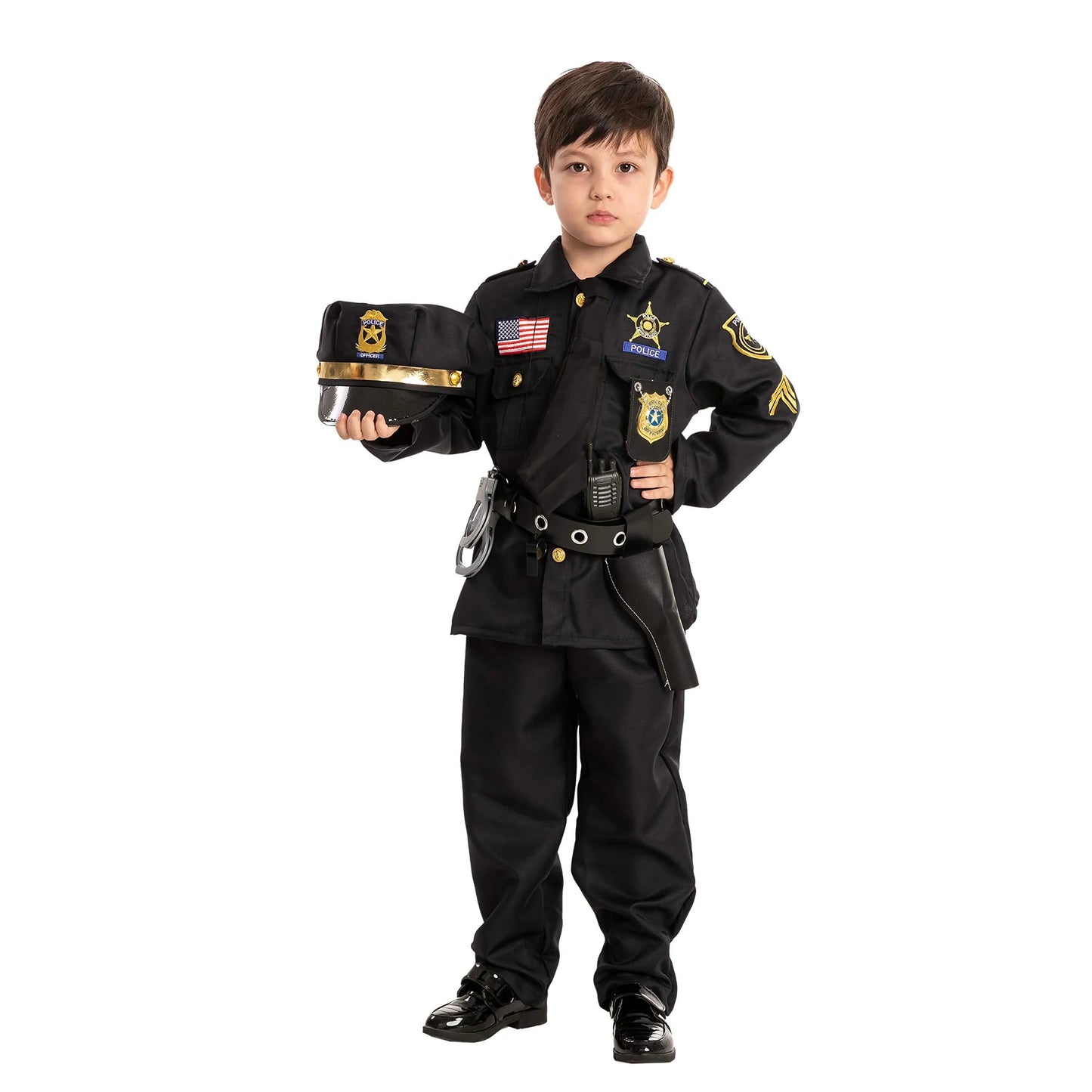 Syncfun Police Costume for Kids, Cop Costume Outfit Set for Halloween Role-playing