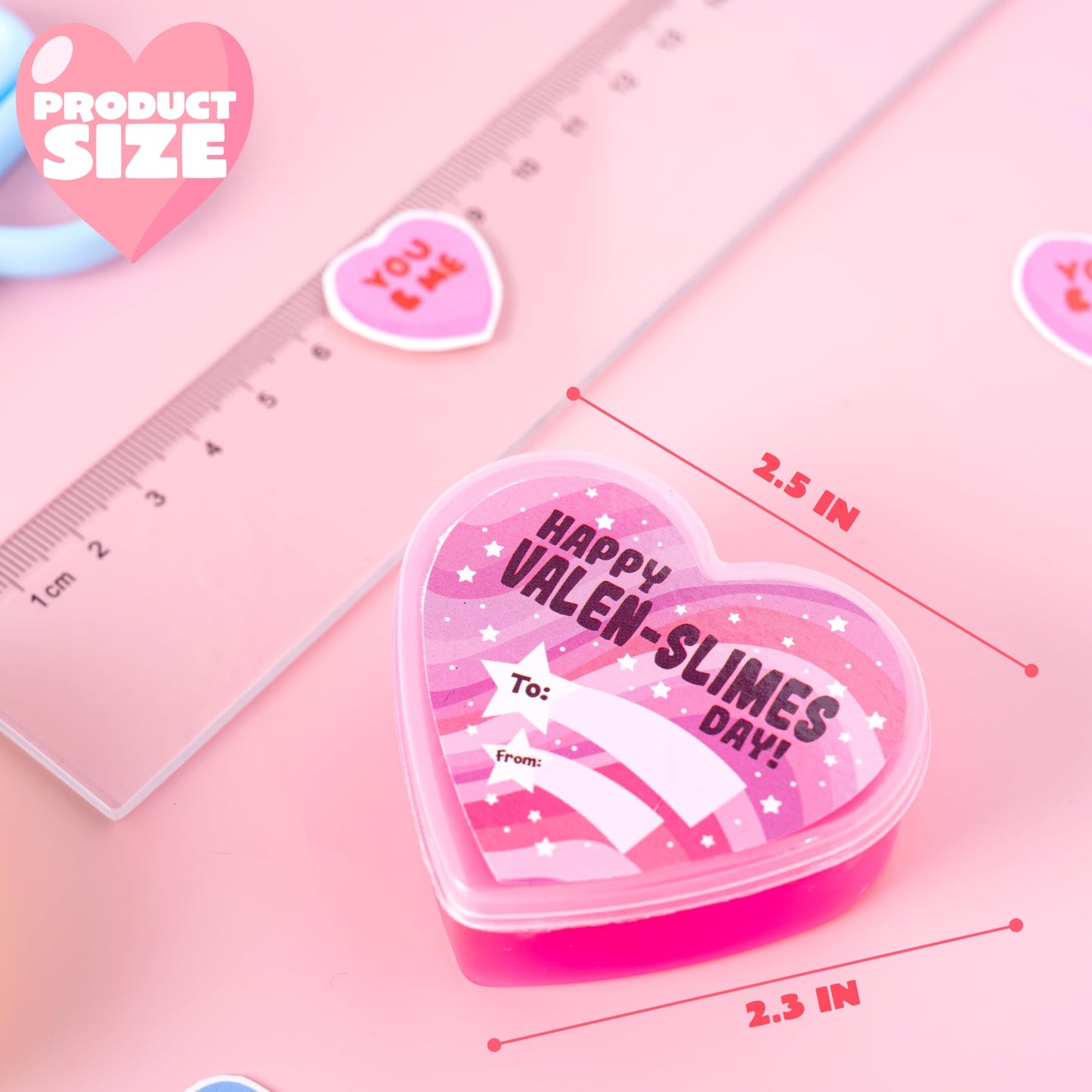 30 Valentines Day Clear Slime Hearts for Kids Valentine Classroom Exchange, Valentine Party Favors, Gift Exchange