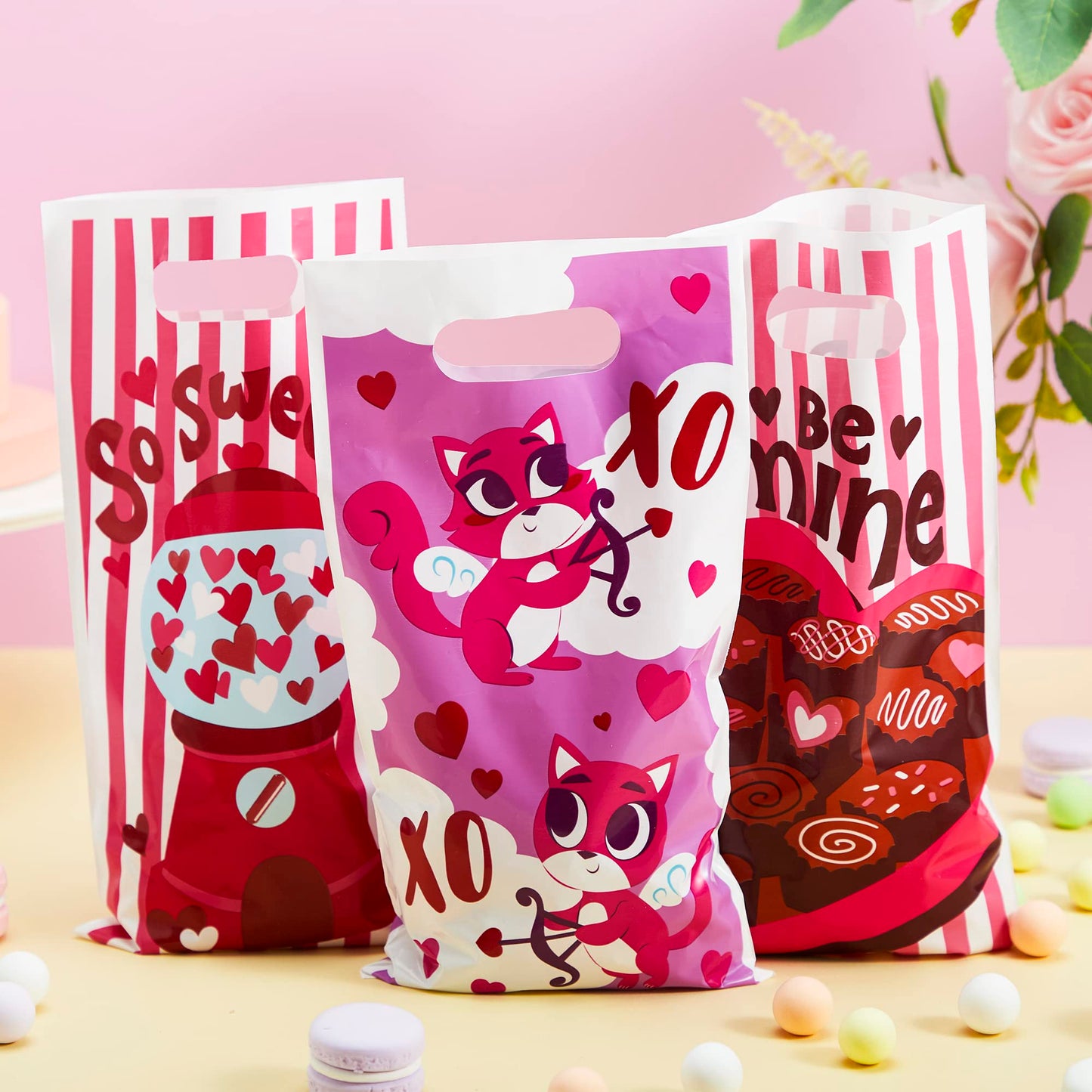 48 Pcs Valentines Day Gift Gags for Kids Party Favor Supplies Classroom Exchange Prizes Valentine’s Treat Bags Set including Foam stickers