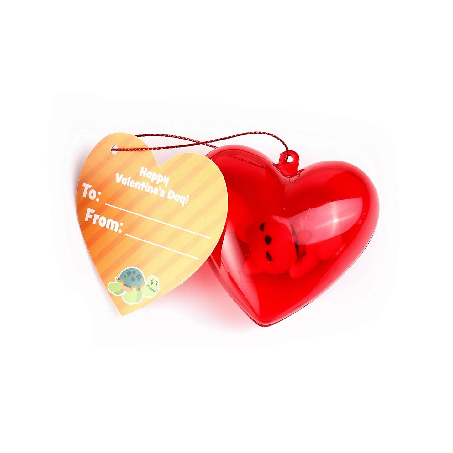 SYNCFUN 56 Pcs Valentines Cards for Kids( 28 Erasers and 28 Cards),Animal Erasers Bulk with Red Heart Boxes for Valentines Classroom Exchange Cards Gifts