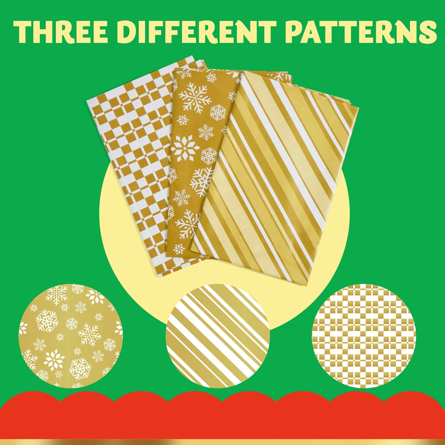 Joyfy 3 Pcs 56”x36”Jumbo Christmas Gift Bag Parties Gold for Xmas Large Holiday Plastic Gift Bag Christmas Decorations Carry-on Luggage Large Toys and Stuffed Animals