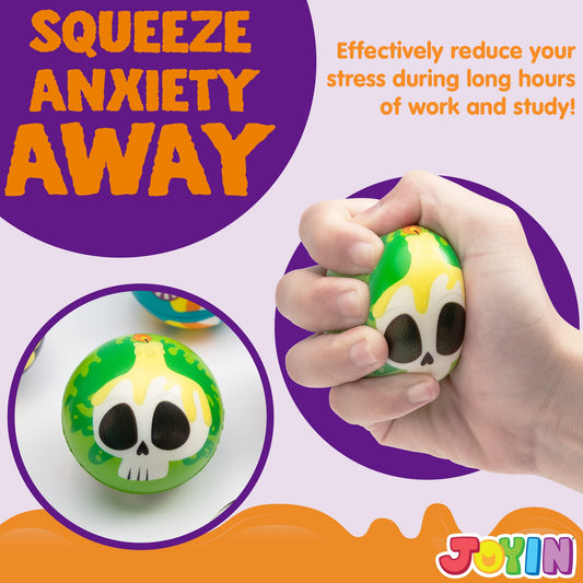 Sycnfun 24 Pcs Halloween Stress Balls for Kids,Halloween Funny Stress Balls Fidget Toys Bulk,Halloween Squishy Toys,Halloween Party Favor