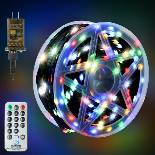 Joyfy 600 Led Christmas Lights,198 FT Christmas Lights with Remote Outdoor Decorations,Christmas Tree Lights with 8 Modes Timer for Holiday Xmas Party
