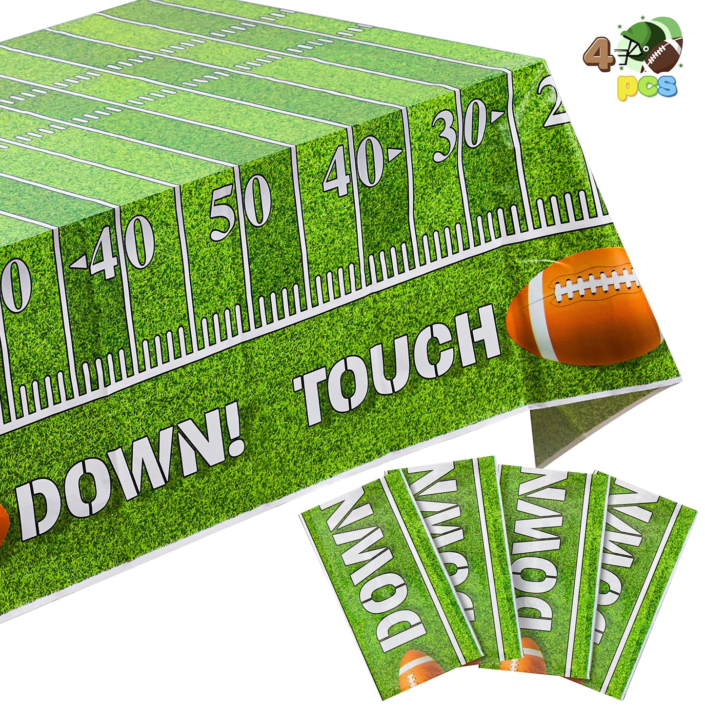 4-piece match day football tablecloth, tablecloth, floor to ceiling party decoration