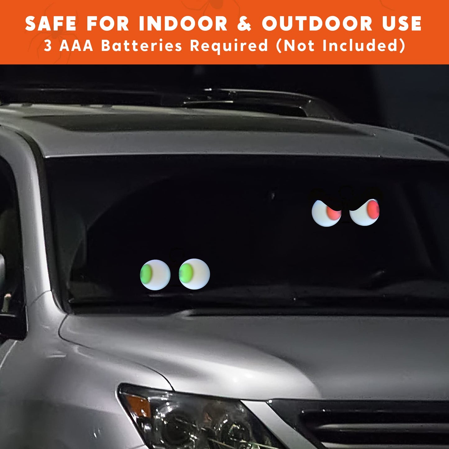 Joyfy 3 Pack Halloween Flashing Spooky Eyes Lights Decorations Outdoor,Battery Operated Light with Timer Decorations,Outdoor Halloween Light Decorations Car Decorations
