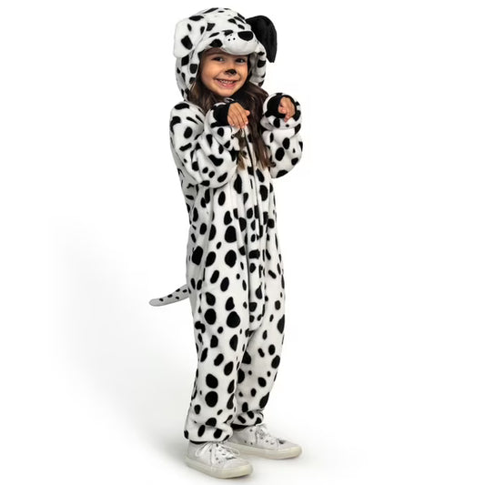Joyfy Kids Dalmatian Puppy Costume, Halloween Puppy Costume, Halloween Trick or Treat Party Dress up, Ages 5-12
