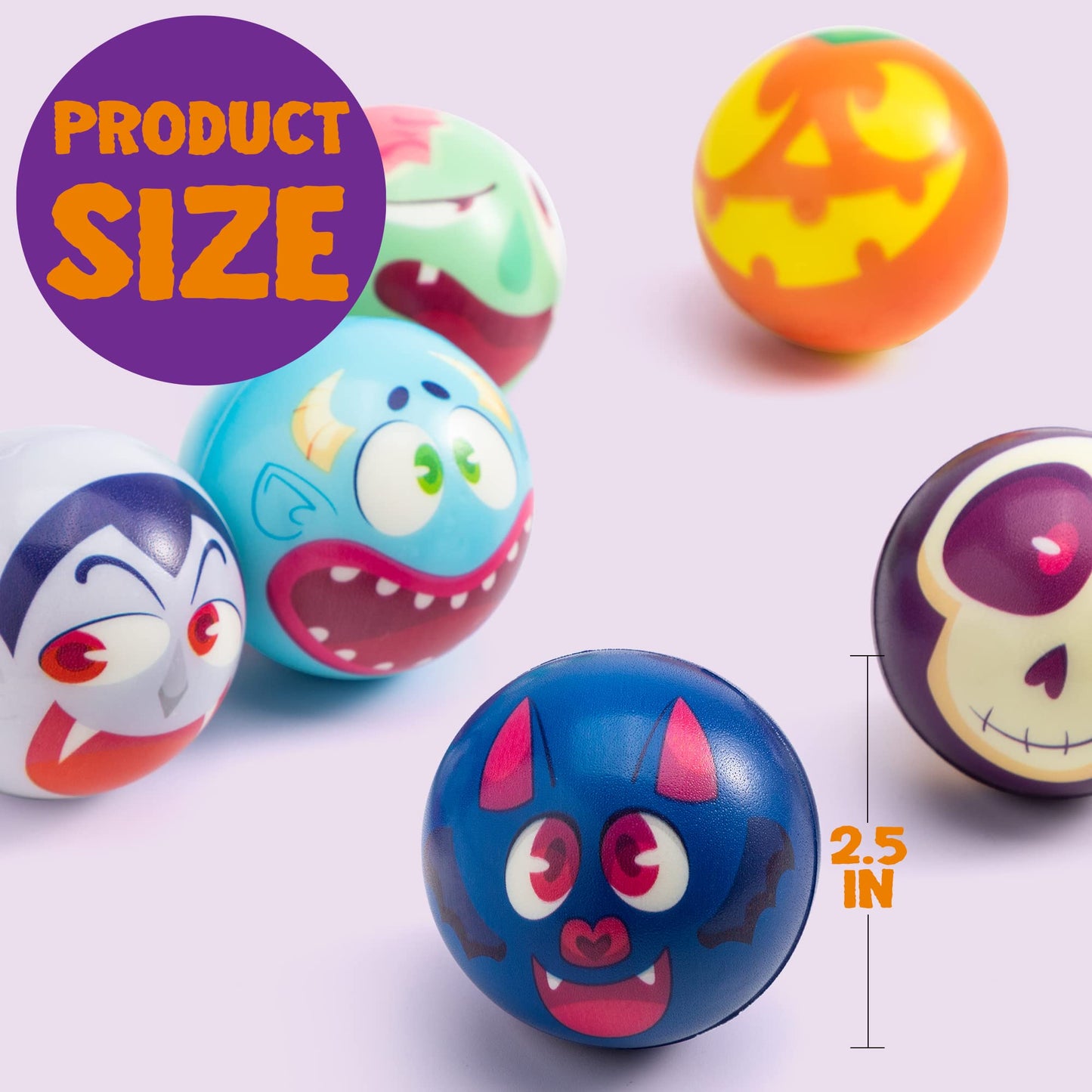 JOYIN 24 Pcs Halloween Stress Balls for Kids,Halloween Funny Stress Balls Fidget Toys Bulk,Halloween Squishy Toys,Halloween Party Favor