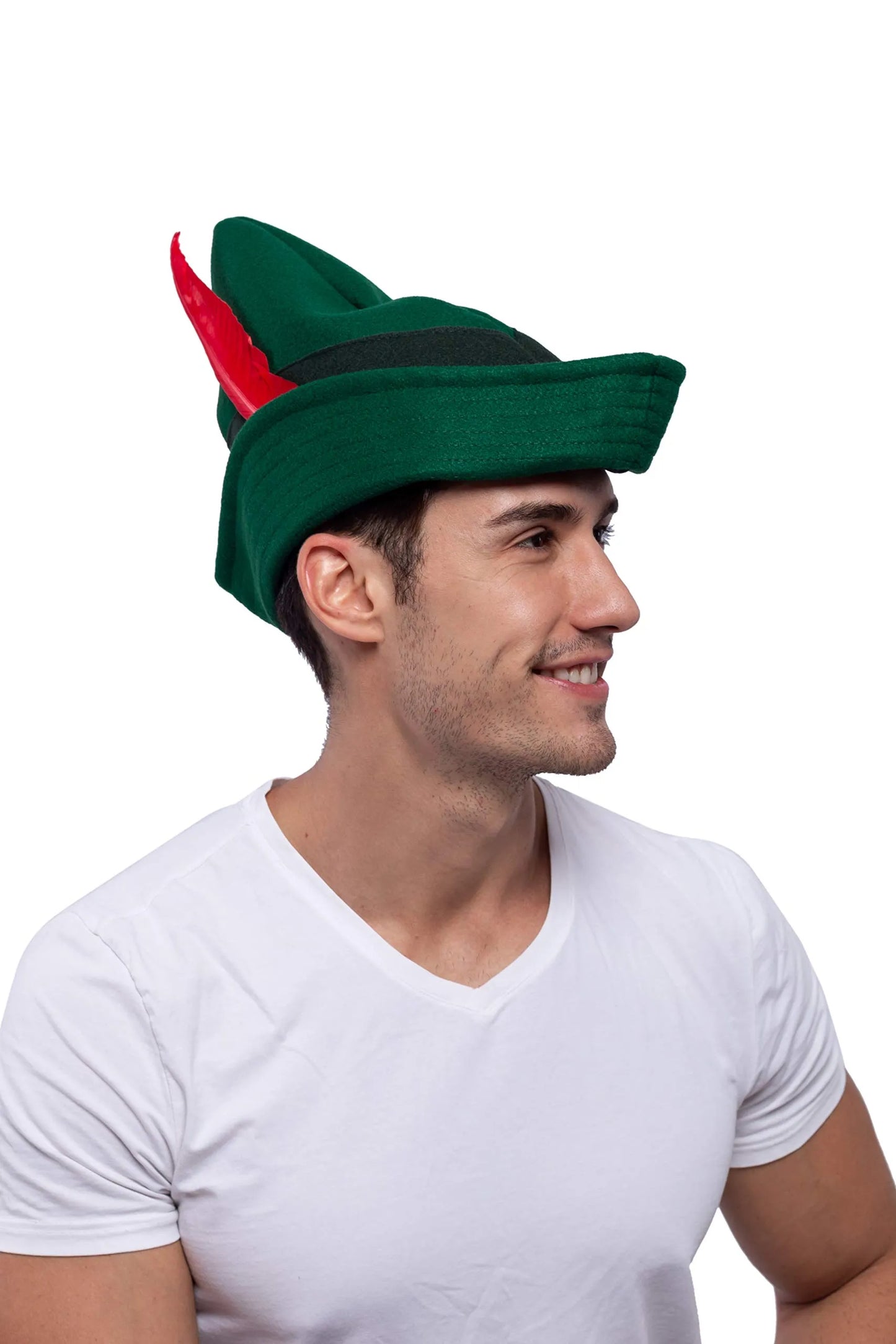 Syncfun Robin Hat with Feather for Adults, German Felt Green Alpine Hat Halloween Party Favors, Costume Accessories