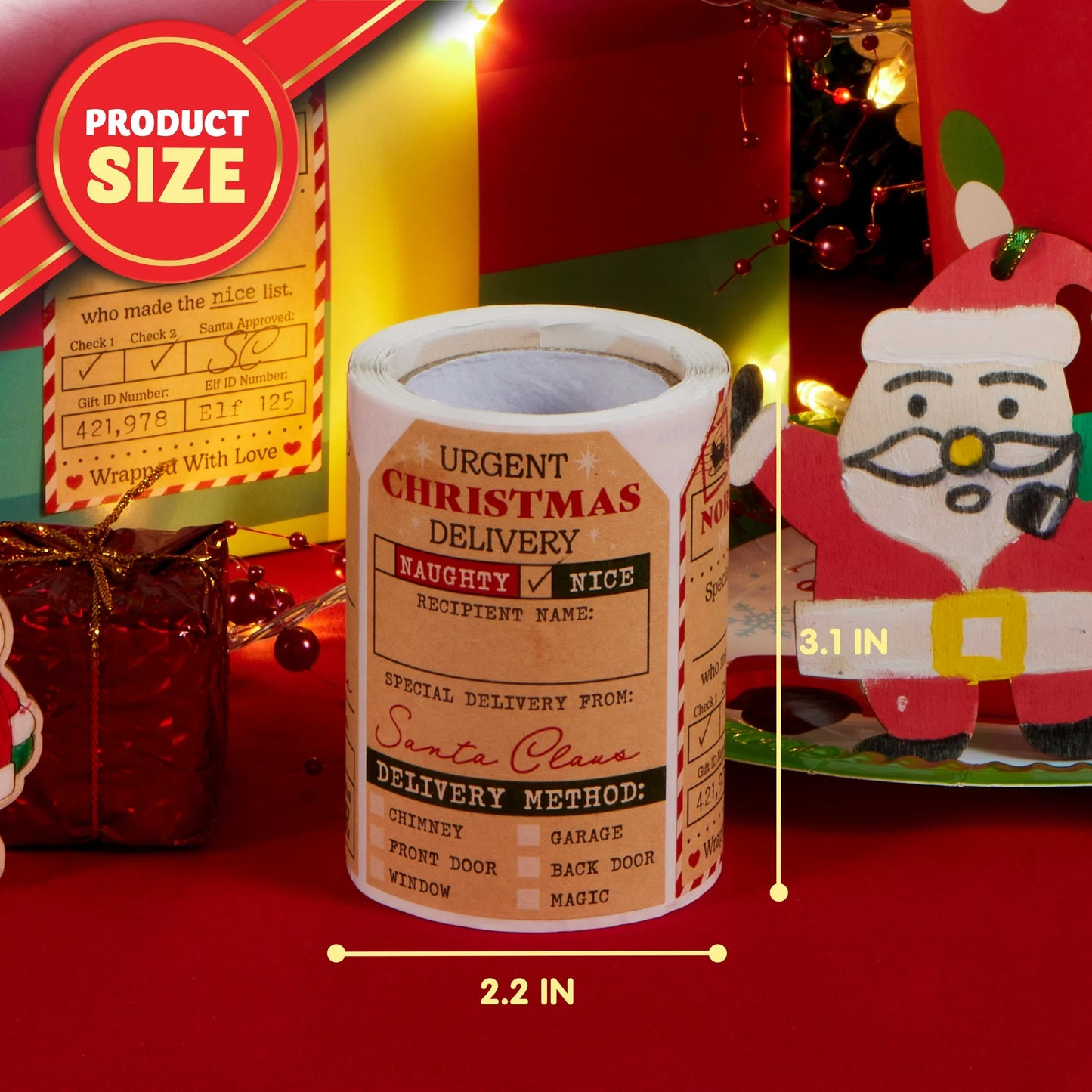 SYNCFUN Christmas Gift Tag Kraft Paper North Pole Style