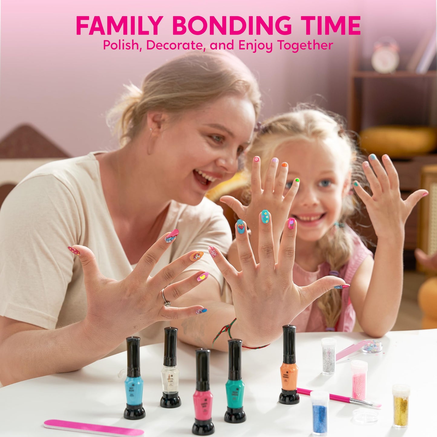 Gifts for 7 8 9 Year Old Girls, Nail Polish Art Kit for Kids, All-In-One Set for Nail Salon Game