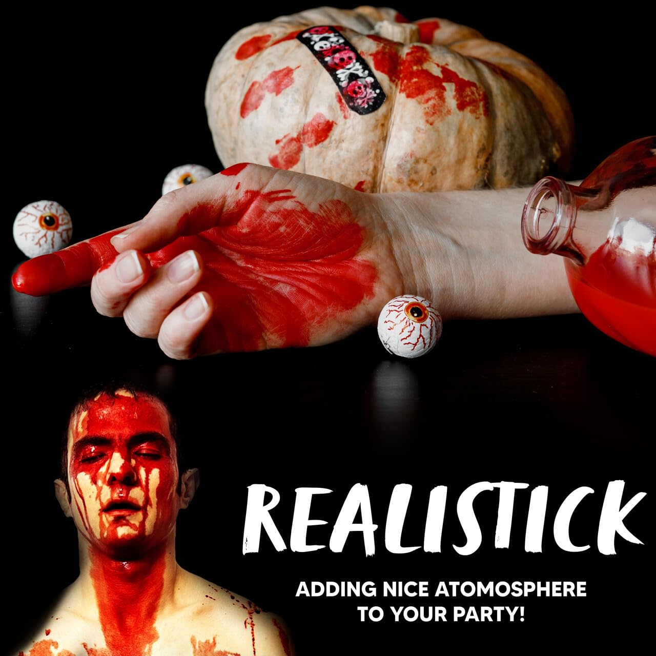 SPOOKTACULAR CREATIONS 18 oz Fake Halloween Vampire Blood Bottle for Halloween Costume, Zombie, Vampire and Monster Makeup & Dress Up