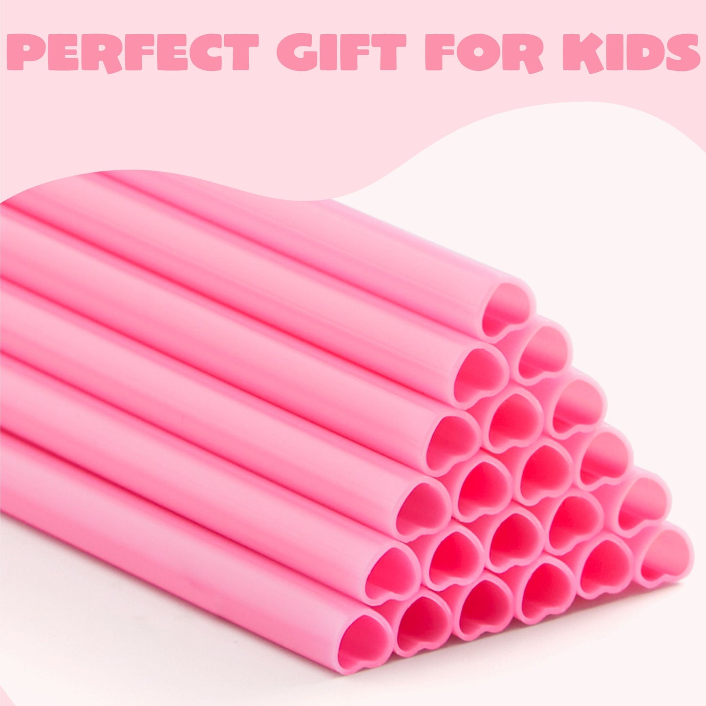 120 PCS Valentine Heart Shaped Pink Straws, Reusable Drinking Cute Straw for Valentine's day Cocktail, Birthday Party, Bridal Shower, Wedding Supplies, Valentine Party