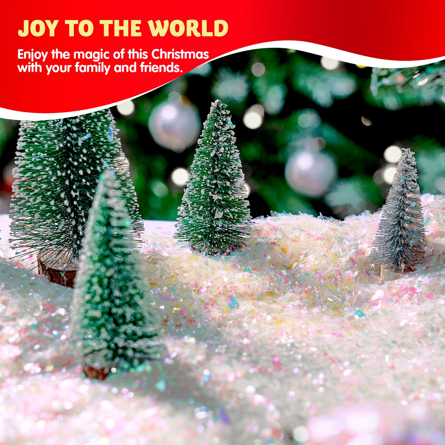 SYNCFUN 12 Oz Christmas Twinkles Snow, Plastic Artificial Snowflakes for Christmas Tree Decoration, Bling Snow Scenes, Xmas Party Favors Decor, Holiday Supplies, Winter Displays, Fake Snow Crafts