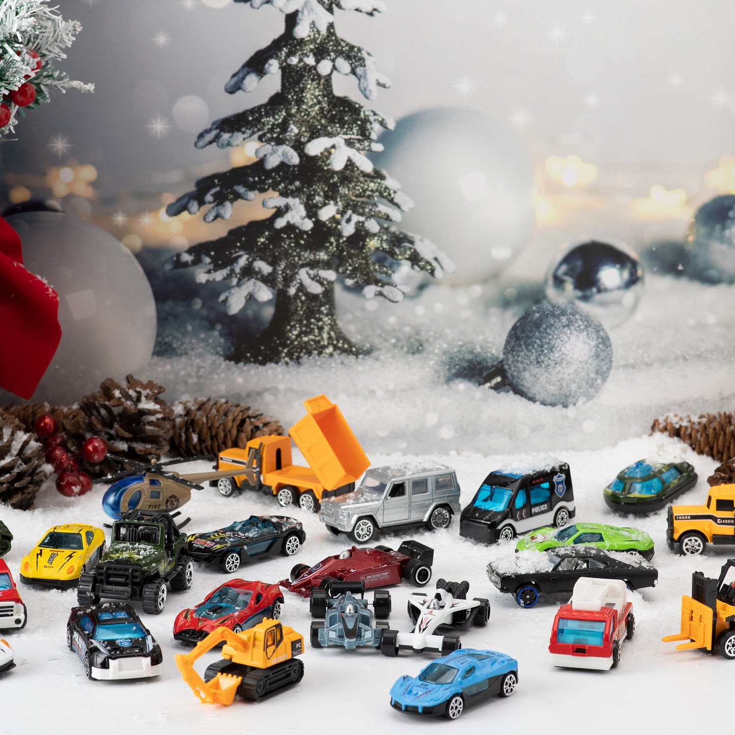2024 Christmas Advent Calendar, 24 Days Countdown Calendar Diecast Cars Set, Christmas Vehicles Toys for Boys Kids, Classroom Prizes Xmas Gift, Christmas Party Favor Gifts, Advent Calendar Kids