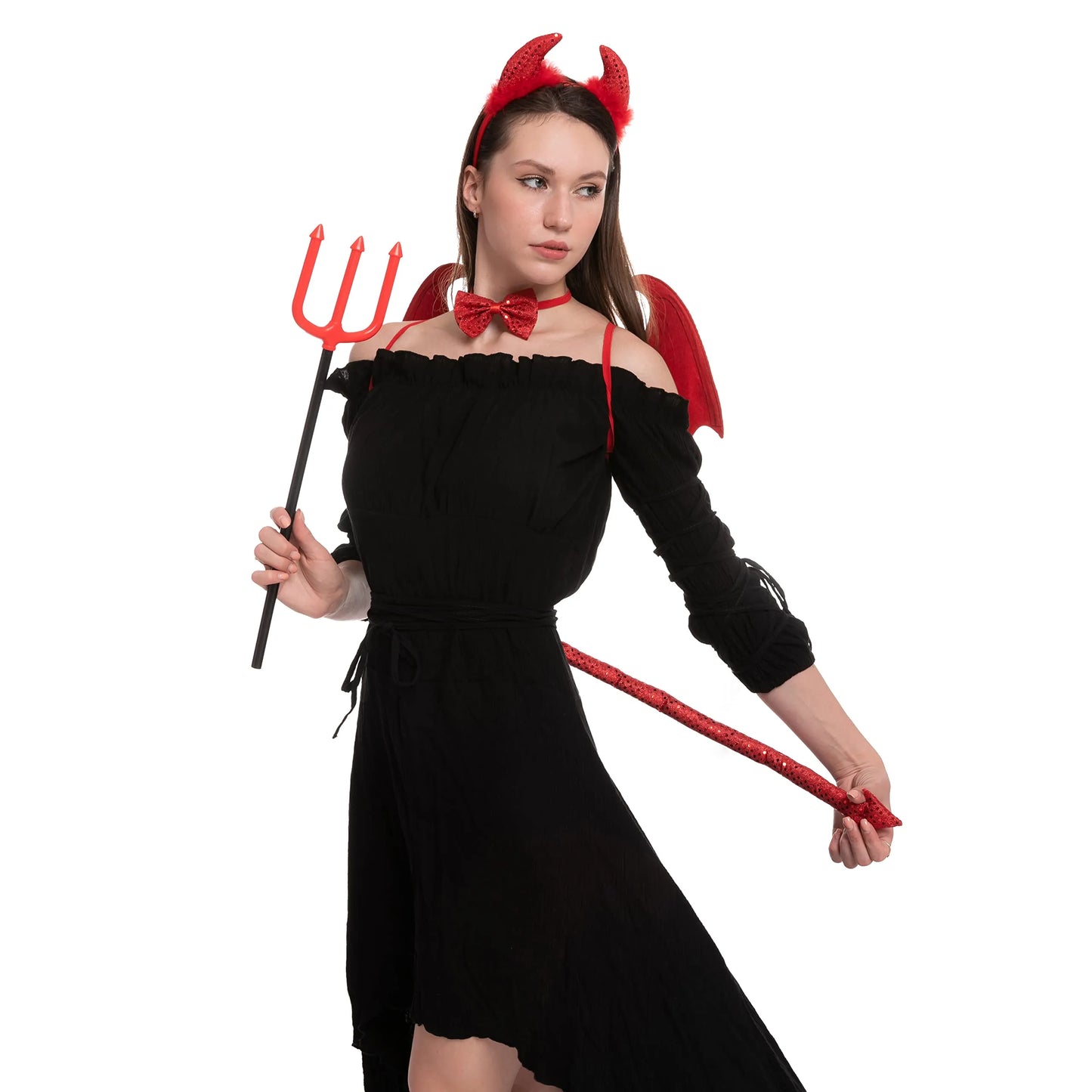 Syncfun Halloween Accessories for Woman, Devil Cosplay Costume for Adults, Role Play Dress UP
