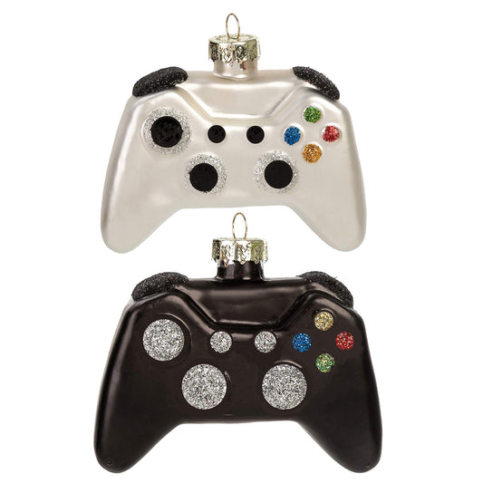 Joyfy 2PCS Glass Christmas Ornament Set,Video Game Ornament for Kids