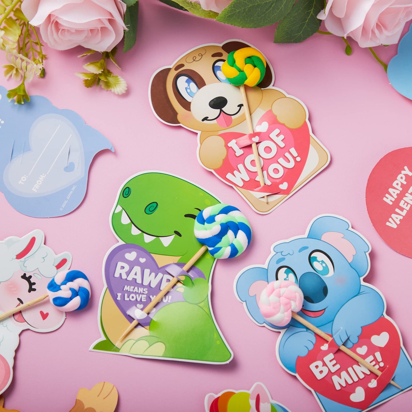 36 Pcs Valentines Day Gifts Cards with Animal Designs,Valentine’s Greeting Cards Candy Holder Cards for Kids, Valentine Classroom Exchange Cards Party Favors (Animal 2)