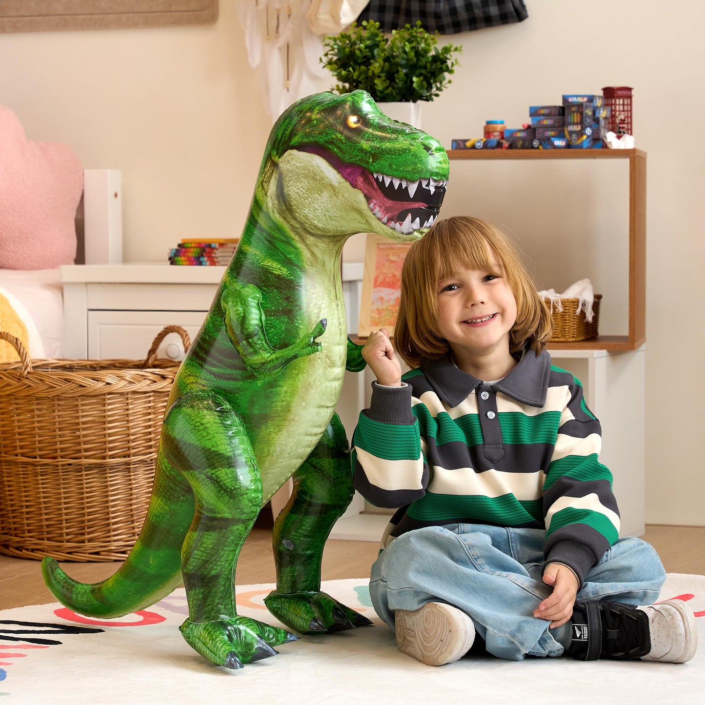 Syncfun 30" T-Rex Inflatable Dinosaur Toy for Boys Pool Party Decoration Birthday Gifts for Kids & Adults(2.5 FT)
