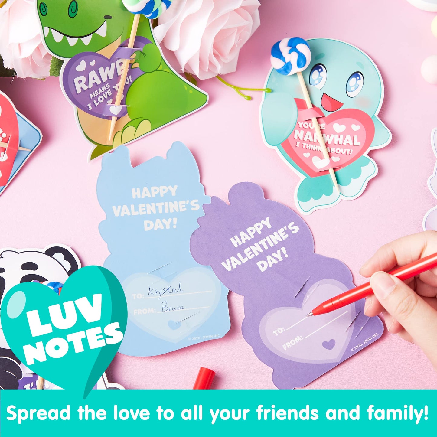 36 Pcs Valentines Day Gifts Cards with Animal Designs,Valentine’s Greeting Cards Candy Holder Cards for Kids, Valentine Classroom Exchange Cards Party Favors (Animal 2)