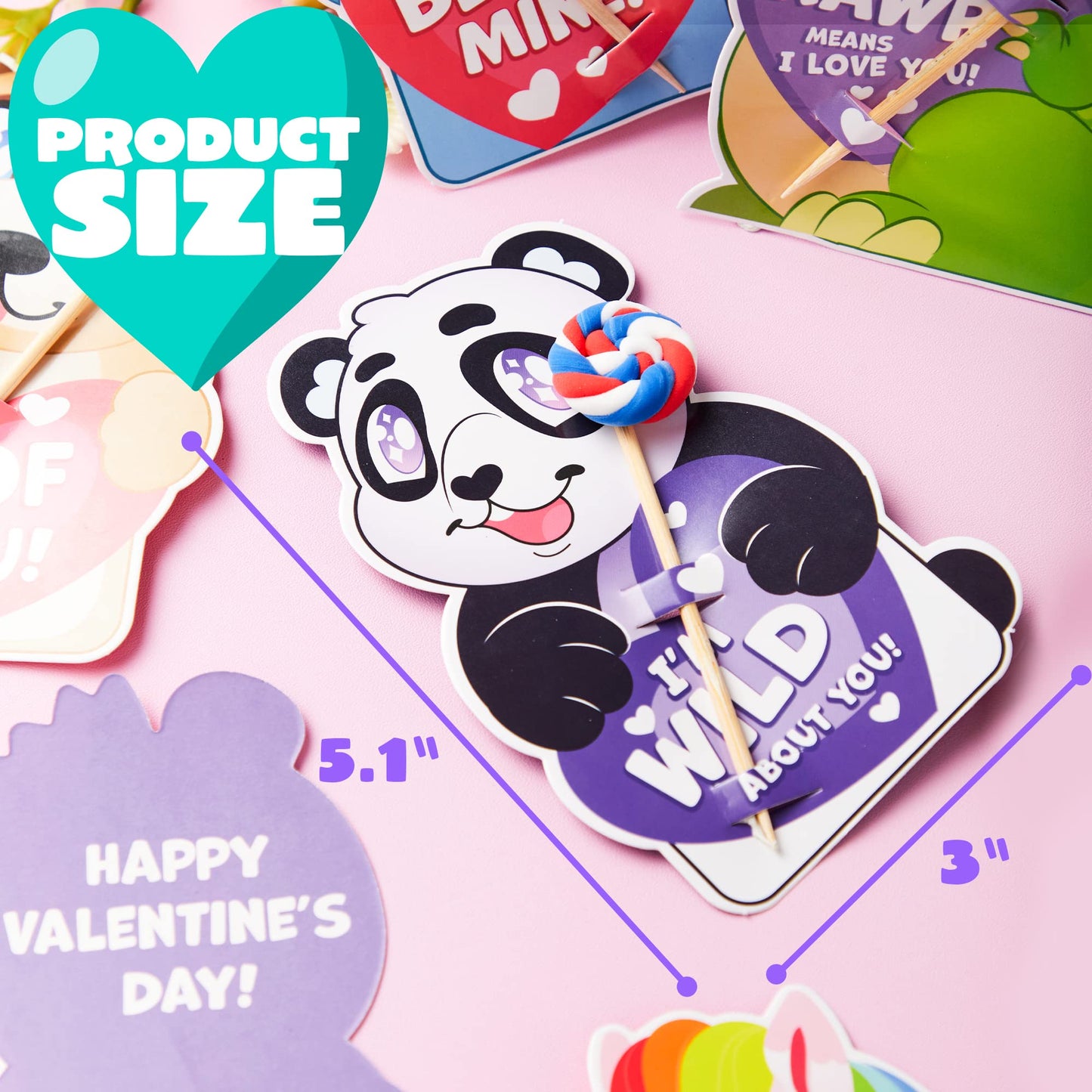 36 Pcs Valentines Day Gifts Cards with Animal Designs,Valentine’s Greeting Cards Candy Holder Cards for Kids, Valentine Classroom Exchange Cards Party Favors (Animal 2)